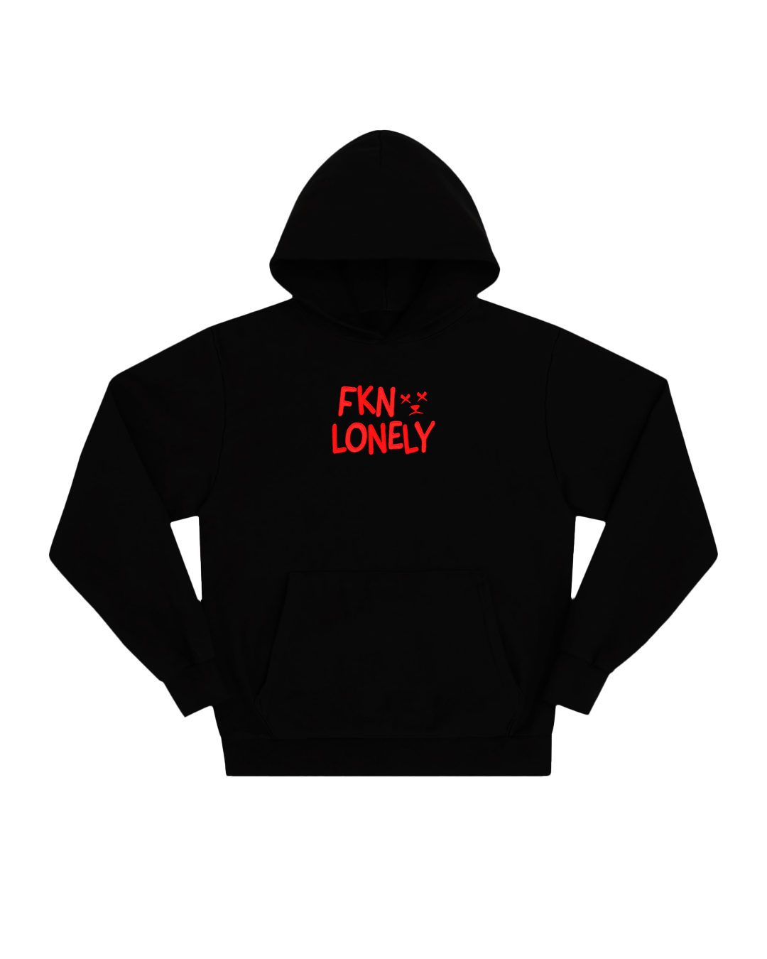 FKN Lonely V2 Hoodie (Black - Red Text)